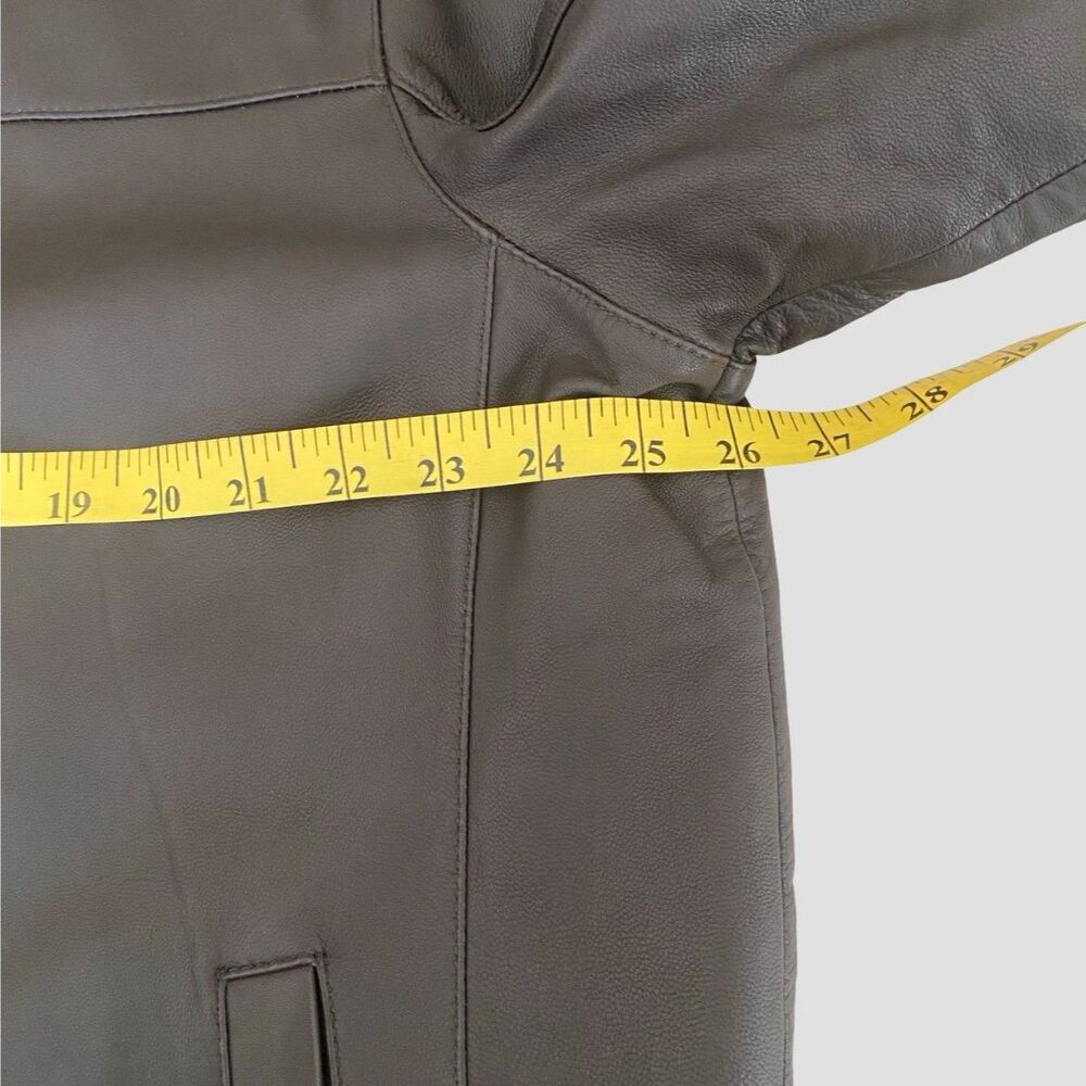 VTG Member's Mark Men's XL Leather Jacket Brown Full Zip Classic Point Collar - Picture 9 of 10